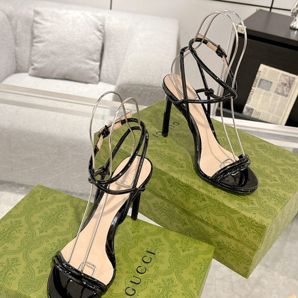 GG 105 STRAPPY SANDAL BLACK CALFSKIN