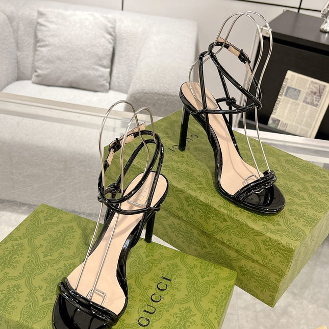 GG 105 STRAPPY SANDAL BLACK CALFSKIN