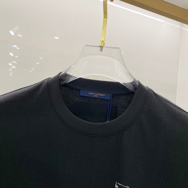 LV T-SHIRT BLACK COTTON 238848
