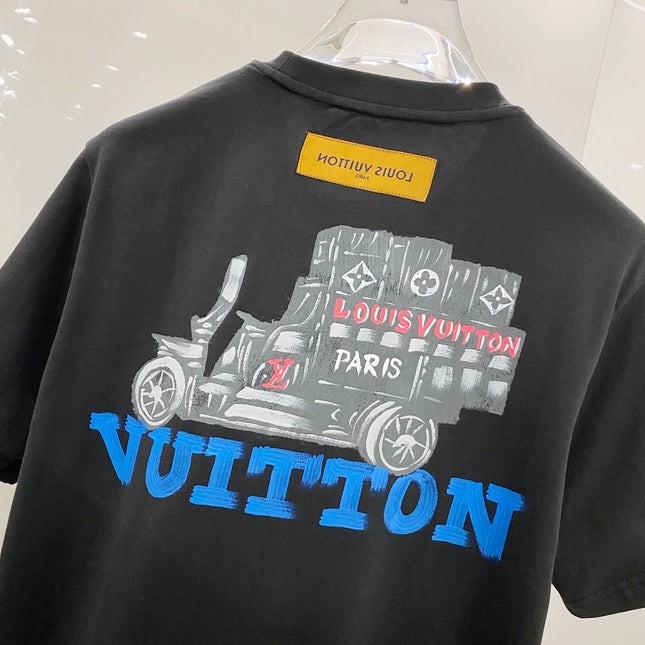 LV T-SHIRT BLACK COTTON 238848