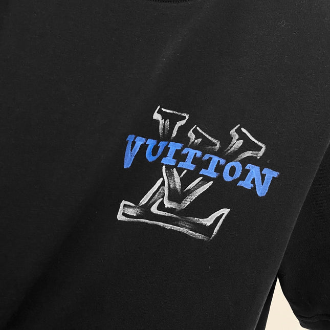 LV T-SHIRT BLACK COTTON 238848