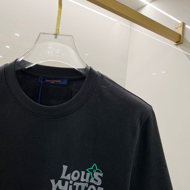 LV SHORT-SLEEVED T-SHIRT BLACK COTTON 238852
