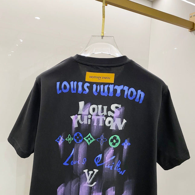 LV SHORT-SLEEVED T-SHIRT BLACK COTTON 238852
