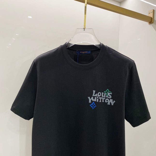 LV SHORT-SLEEVED T-SHIRT BLACK COTTON 238852