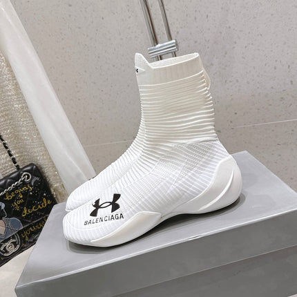UNDER ARMOUR HYPER SNEAKER IN WHITE MIX BLACK KNITTED FABRIC