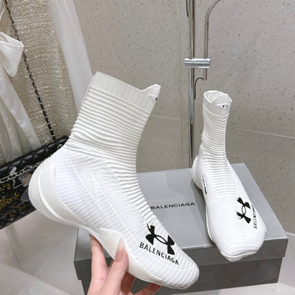 UNDER ARMOUR HYPER SNEAKER IN WHITE MIX BLACK KNITTED FABRIC