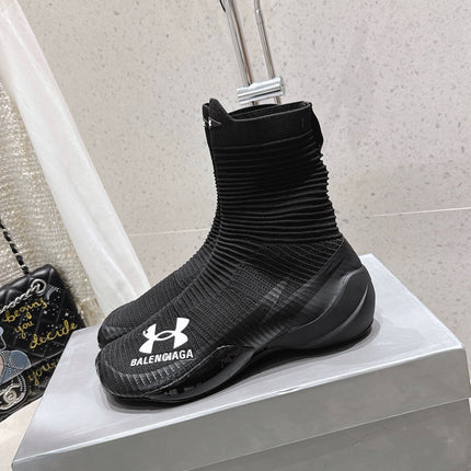 UNDER ARMOUR HYPER SNEAKER IN BLACK MIX WHITE KNITTED FABRIC