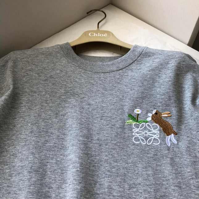 Loewe Rabbit T-shirt Gray Cotton