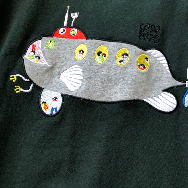 Loewe Submarine T-shirt Green Cotton
