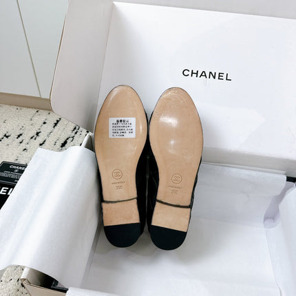 BALLET FLATS BOW IN BLACK CALFSKIN QUILTED