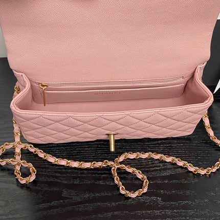 CHANEL 25S FLAP BAG 22 CM IN PINK CAVIAR WITH GOLD HARDWARE