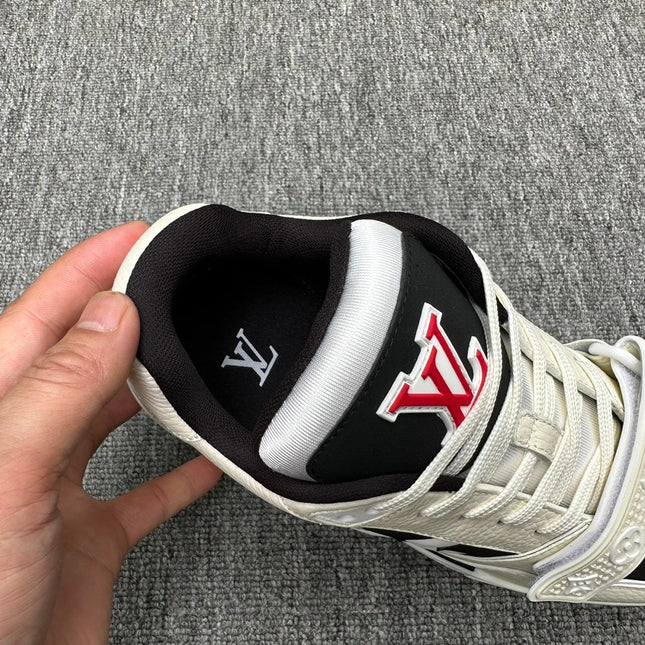 LV TRAINER WHITE MIX BLACK MONOGRAM CALFSKIN