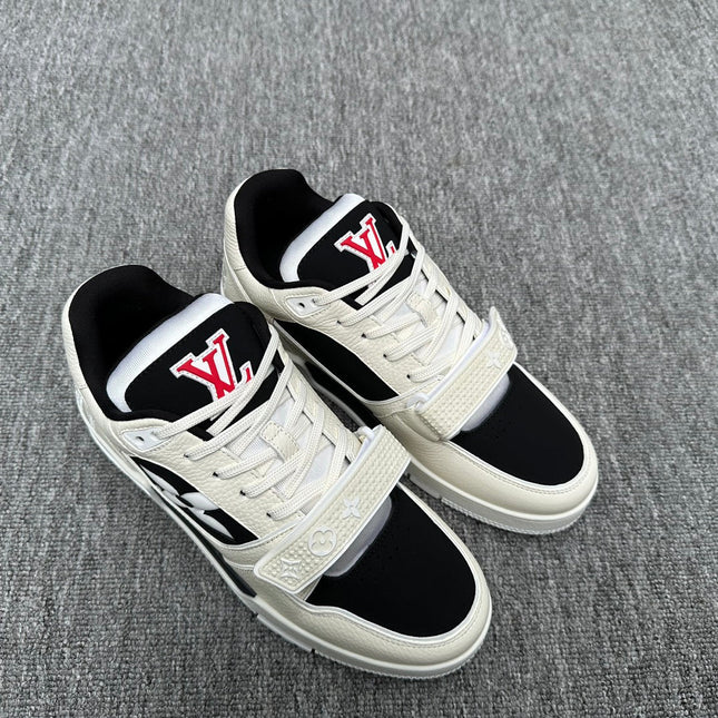 LV TRAINER WHITE MIX BLACK MONOGRAM CALFSKIN