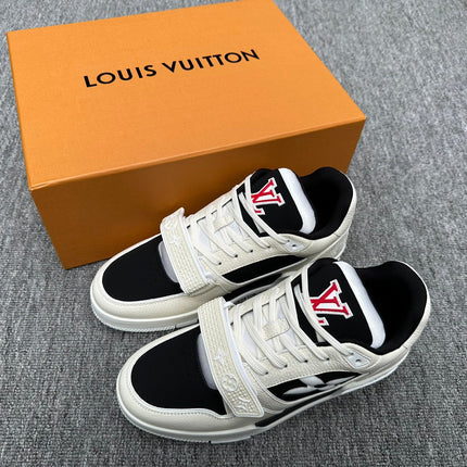 LV TRAINER WHITE MIX BLACK MONOGRAM CALFSKIN