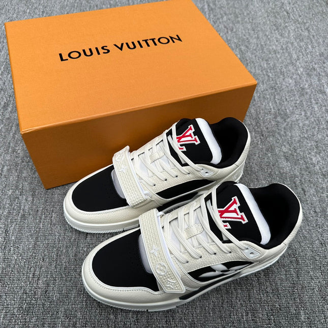 LV TRAINER WHITE MIX BLACK MONOGRAM CALFSKIN