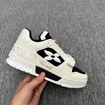 LV TRAINER WHITE MIX BLACK MONOGRAM CALFSKIN
