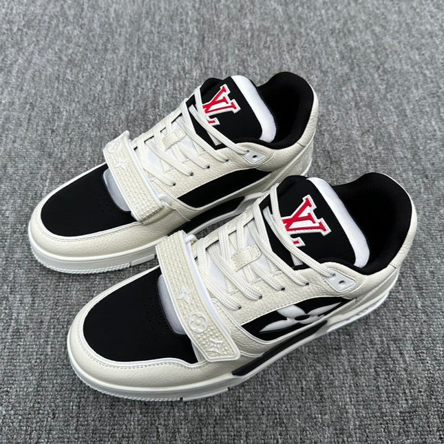 LV TRAINER WHITE MIX BLACK MONOGRAM CALFSKIN