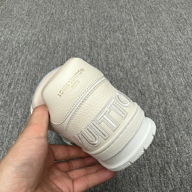 LV TRAINER WHITE MIX GREY MONOGRAM CALFSKIN