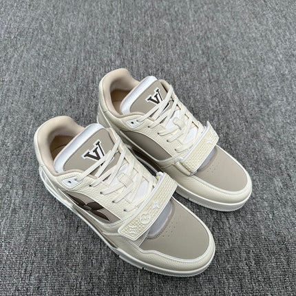 LV TRAINER WHITE MIX GREY MONOGRAM CALFSKIN