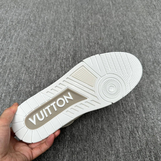 LV TRAINER WHITE MIX GREY MONOGRAM CALFSKIN