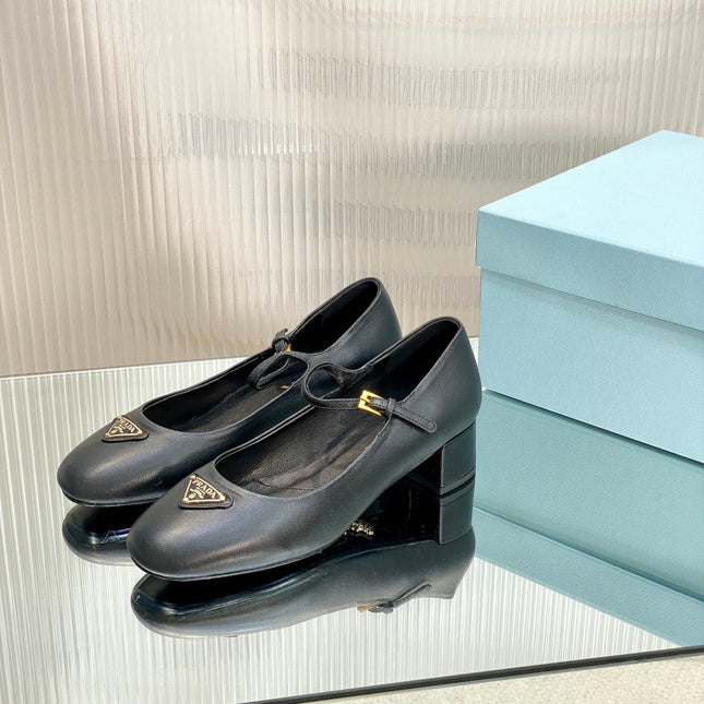 PRA NAPPA MARY JANE PUMPS BLACK LAMBSKIN