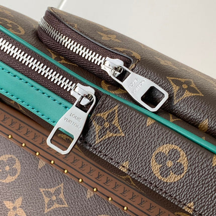 AVENUE SLINGBAG 31 IN BROWN MIX GREEN DAMIER GRAPHITE CANVAS