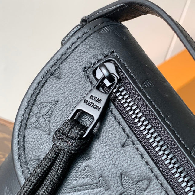 LV 25S PULSE WEARABLE WALLET 22 IN BLACK MONOGRAM SHADOW EMBOSSED CALFSKIN