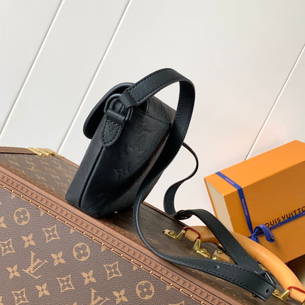 LV 25S PULSE WEARABLE WALLET 22 IN BLACK MONOGRAM SHADOW EMBOSSED CALFSKIN