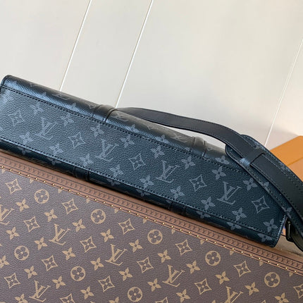 LV 25S SAC PLAT BAG 39 IN BLACK MONOGRAM ECLIPSE CANVAS