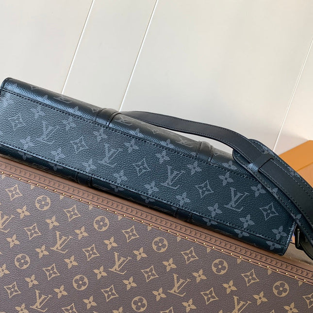 LV 25S SAC PLAT BAG 39 IN BLACK MONOGRAM ECLIPSE CANVAS