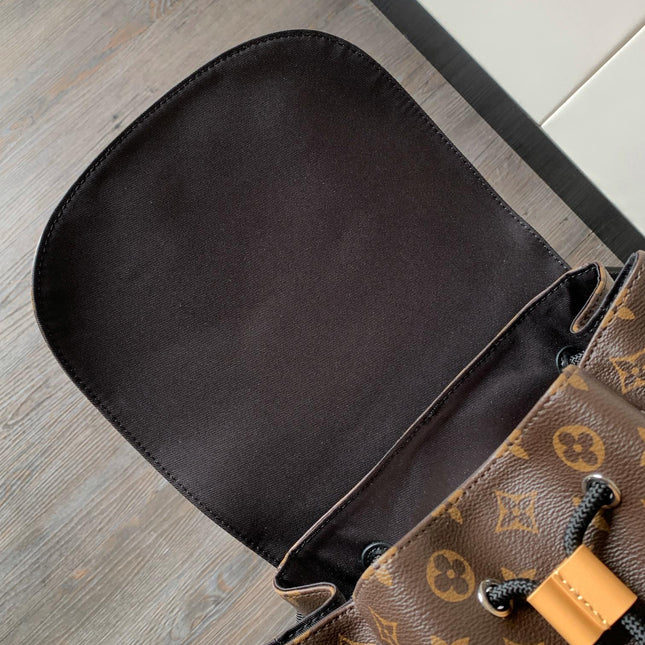LV 25S CHRISTOPHER BACKPACK 44 IN BROWN AND BLACK CANVAS MONOGRAM