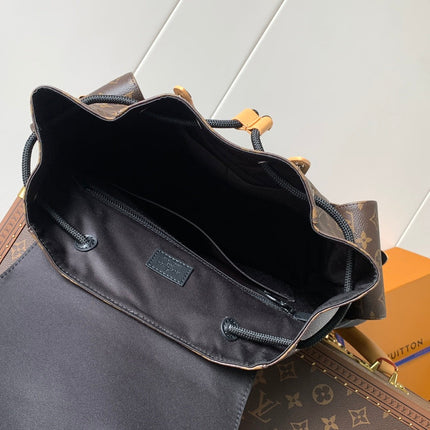 LV 25S CHRISTOPHER BACKPACK 44 IN BROWN AND BLACK CANVAS MONOGRAM
