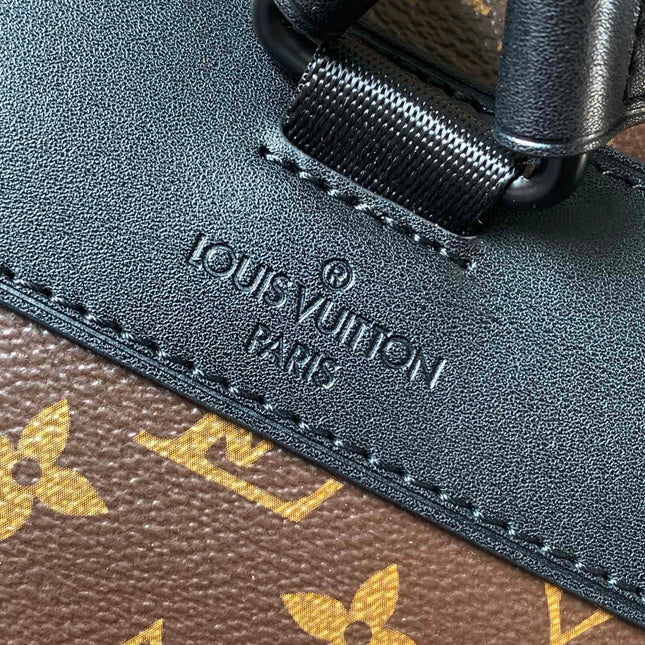 LV 25S CHRISTOPHER BACKPACK 44 IN BROWN AND BLACK CANVAS MONOGRAM