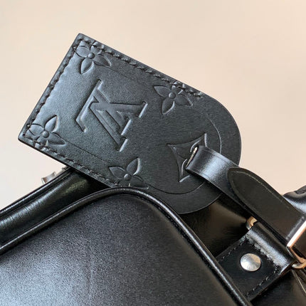 LV 25S KEEPALL CARGO BANDOULIÈRE 25 IN BLACK CALFSKIN SILVER HARDWARE