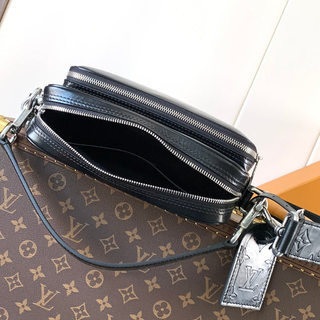 LV 25S NIL BAG 25 IN BLACK CALFSKIN SILVER HARDWARE