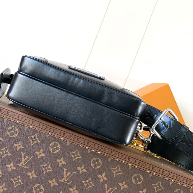 LV 25S NIL BAG 25 IN BLACK CALFSKIN SILVER HARDWARE