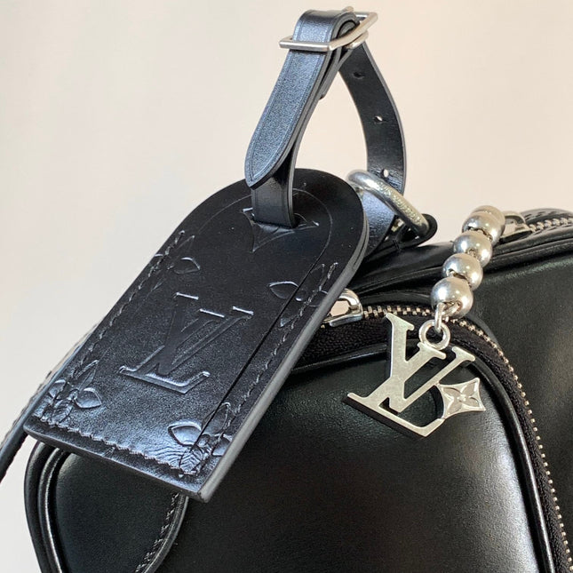 LV 25S NIL BAG 25 IN BLACK CALFSKIN SILVER HARDWARE
