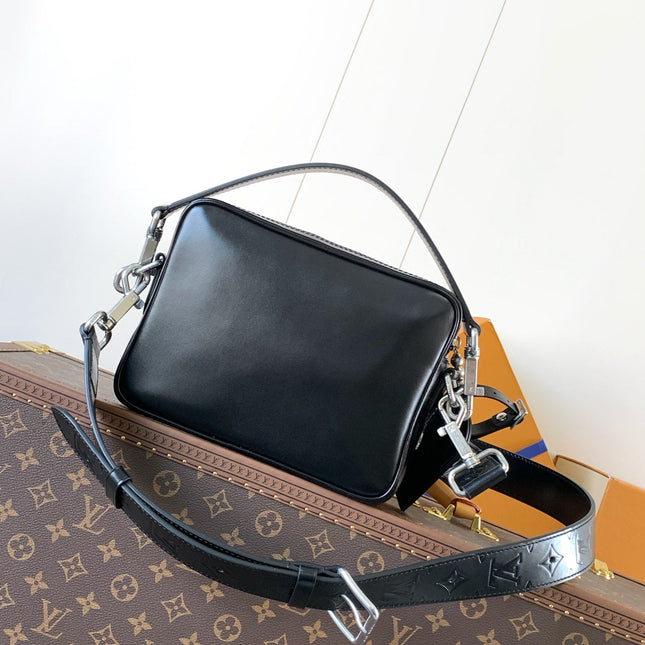 LV 25S NIL BAG 25 IN BLACK CALFSKIN SILVER HARDWARE