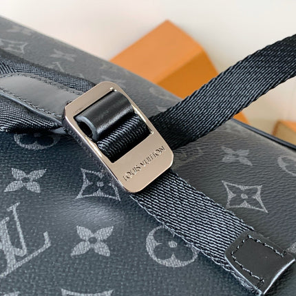 LV 25S DISCOVERY PM BACKPACK 38 IN BLACK AQUA MONOGRAM ECLIPSE CANVAS AND CALFSKIN