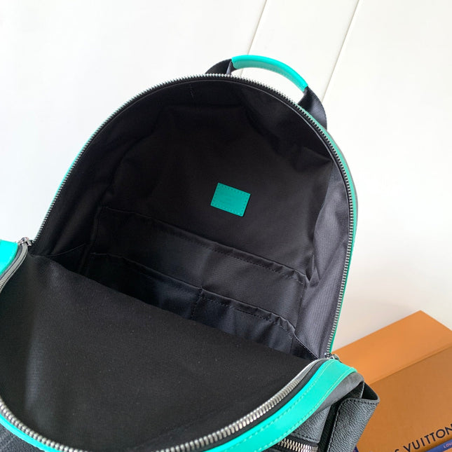 LV 25S DISCOVERY PM BACKPACK 38 IN BLACK AQUA MONOGRAM ECLIPSE CANVAS AND CALFSKIN