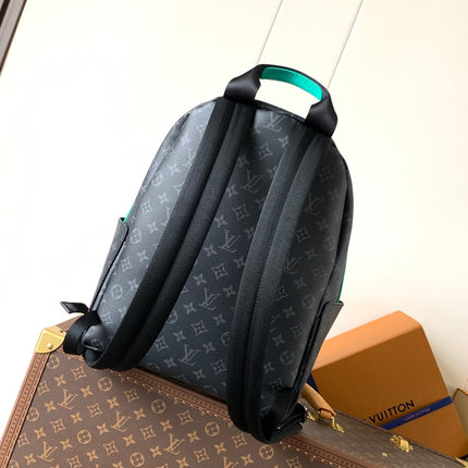LV 25S DISCOVERY PM BACKPACK 38 IN BLACK AQUA MONOGRAM ECLIPSE CANVAS AND CALFSKIN