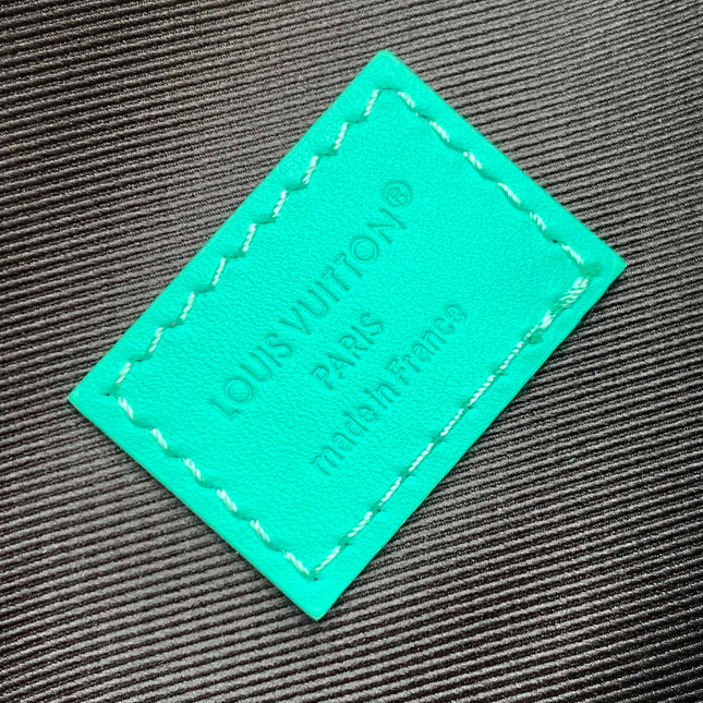 LV 25S DISCOVERY BUMBAG 44 IN BLACK AQUA MONOGRAM ECLIPSE CANVAS AND CALFSKIN