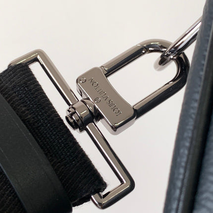 LV 25S KEEPALL 50 WITH SHOULDER STRAP IN BLACK AQUA COATED MONOGRAM ECLIPSE CANVAS AND CALFSKIN