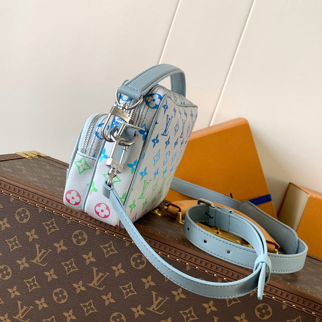 LV 25S NIL BAG 25 IN LIGHT BLUE MONOGRAM CANVAS AND CALFSKIN SILVER HARDWARE