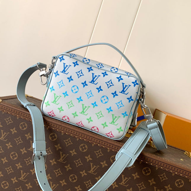 LV 25S NIL BAG 25 IN LIGHT BLUE MONOGRAM CANVAS AND CALFSKIN SILVER HARDWARE