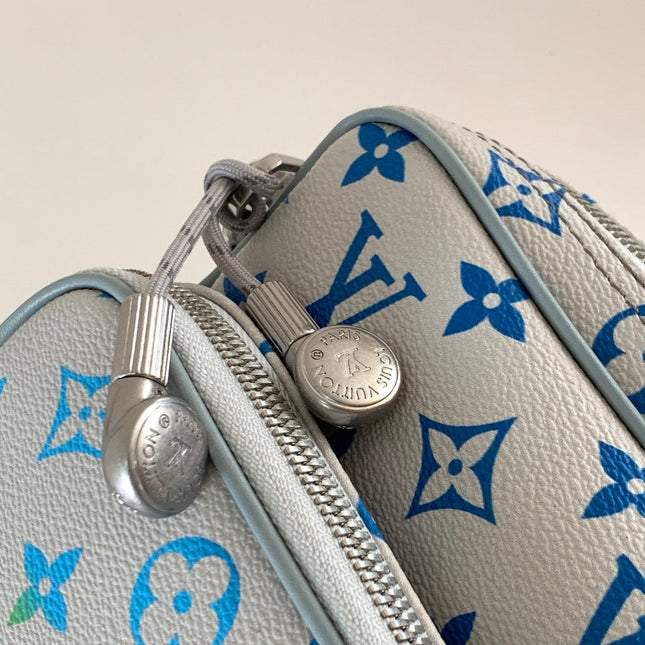 LV 25S NIL BAG 25 IN LIGHT BLUE MONOGRAM CANVAS AND CALFSKIN SILVER HARDWARE