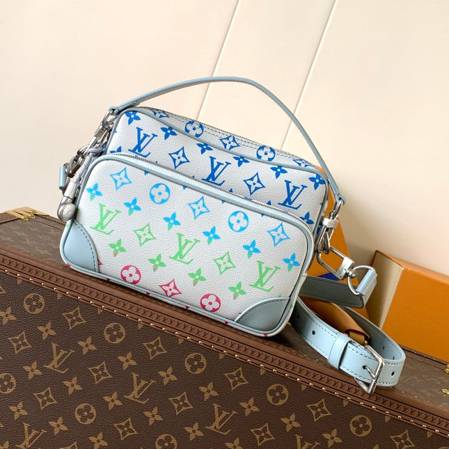 LV 25S NIL BAG 25 IN LIGHT BLUE MONOGRAM CANVAS AND CALFSKIN SILVER HARDWARE