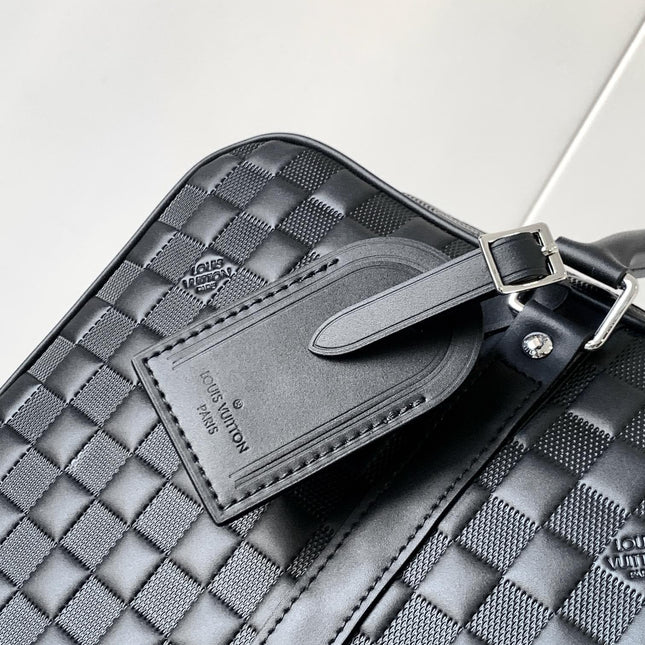 LV 25S PORTE- DOCUMENTS VOYAGE 41 IN BLACK EMBOSSED DAMIER INFINI CALFSKIN