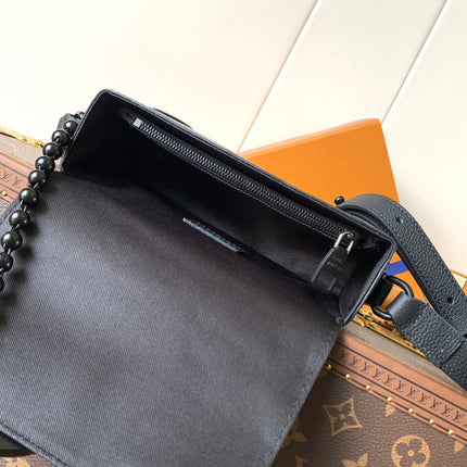 LV 25S STEAMER BAG 18 IN DAMOFLAGE BLACK CANVAS