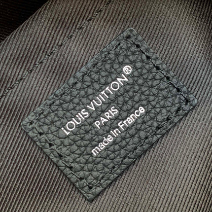 LV 25S MINI SOFT TRUNK BOX BAG 18 IN DAMOFLAGE BLACK CANVAS AND CALFSKIN